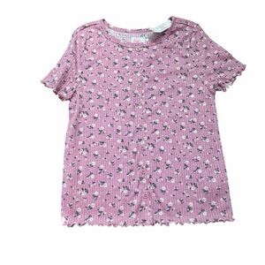 Wonder Nation Purple Floral Button Down Shirt